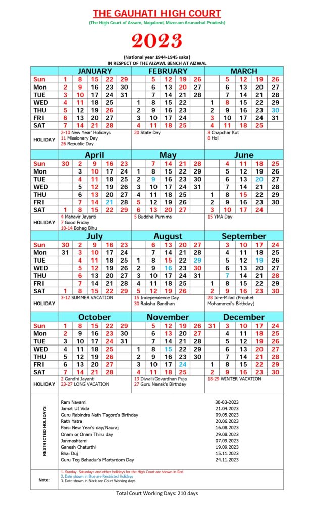 gauhati-high-court-calendar-2023-vacation-and-holidays-notification