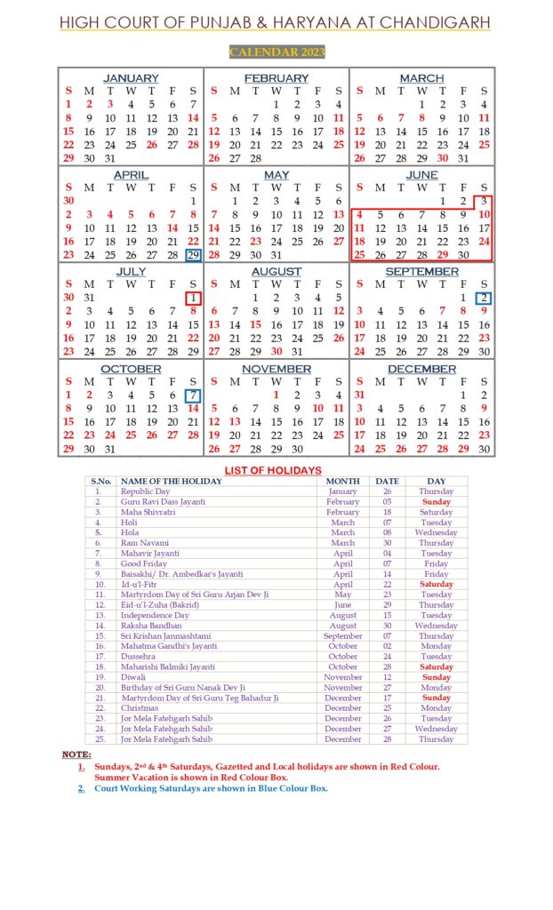 Delhi High Court Holiday Calendar 2024 Alanah Valeda