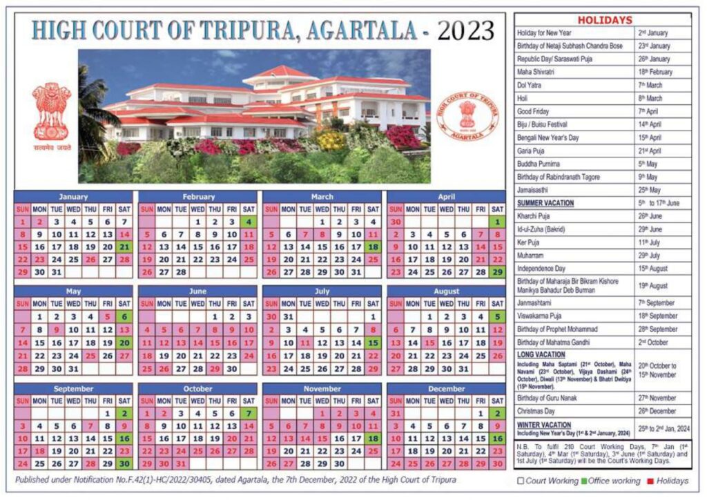 Tripura High Court Holiday 2023 2023   Tripura High Court Holidays 2023 1 1024x724 